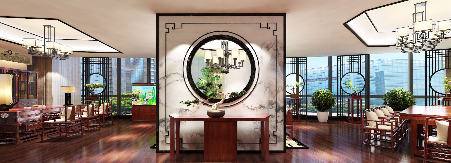 辦公室中式裝修效果圖展示