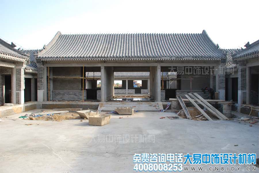 四合院施工效果圖,中式四合院裝修