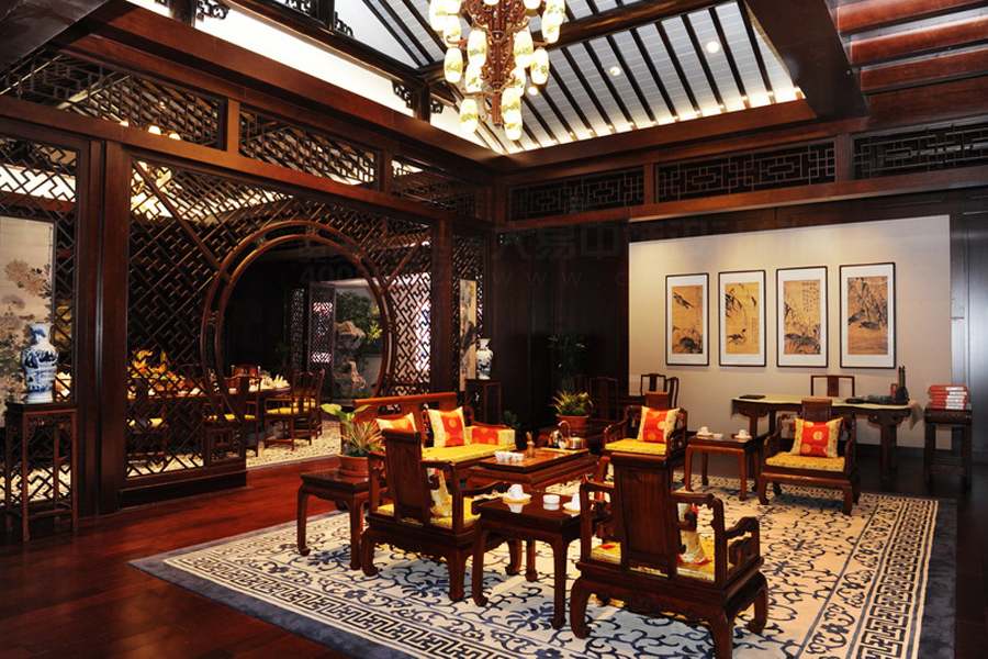 中式餐廳效果圖,中式餐飲裝修效果圖