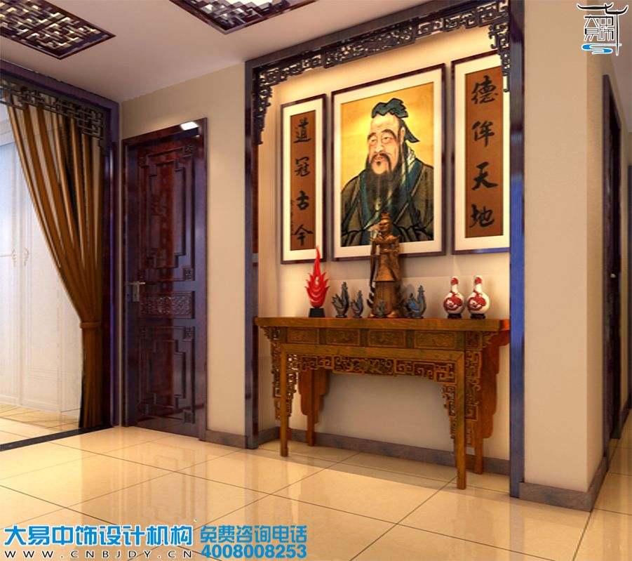 駐馬店新中式風(fēng)格家裝效果圖紅色典雅設(shè)計