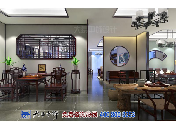 陜西西安紅木展廳中式裝修 古城墻下的傳統(tǒng)中式設(shè)計(jì)魅力